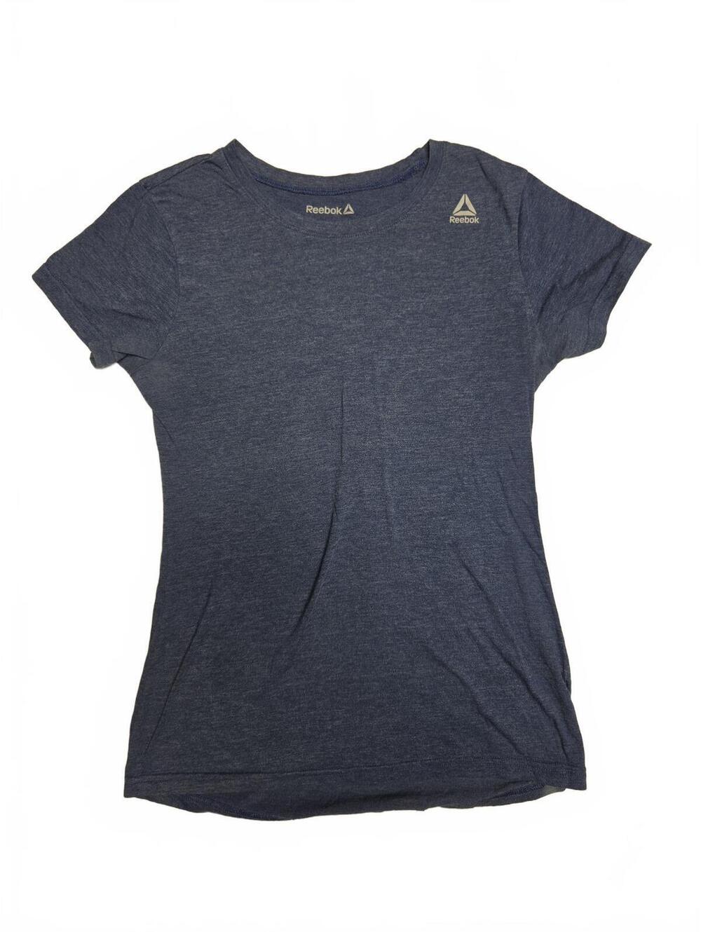 Reebok Blue Heather Activewear Short Sleeve Athletic T-Shirt Womens Size XS
